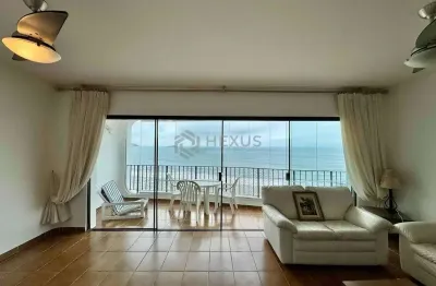Apartamento frente mar com varanda vista mar na Praia das Asturias, Guaruja