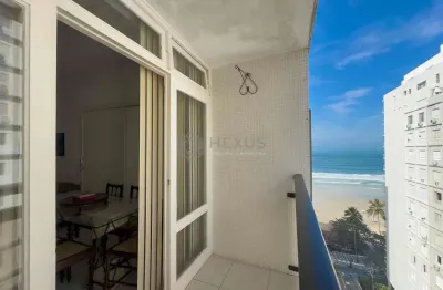 Apartamento com varanda e vista mar na quadra-mar da praia das pitangueiras à venda, guarujá-sp.