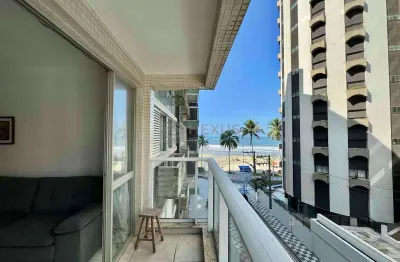 Apartamento beira mar, varanda, vista mar, quadra mar da praia das asturias, guaruja | hexus