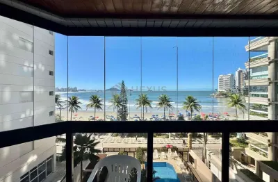 Apartamento frente mar, varanda gourmet, lazer, beira mar, praia das asturias, guaruja | hexus