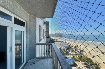 Apartamento frente mar com varanda e vista mar na praia das pitangueiras, guaruja