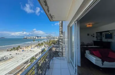 Apartamento frente mar com varanda e vista mar na praia das pitangueiras, guaruja