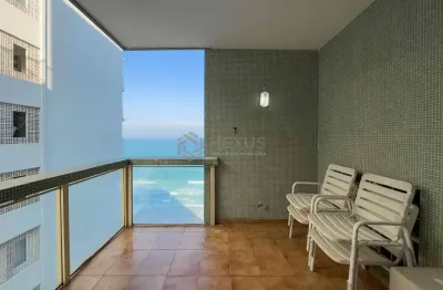 Apartamento frente mar com varanda e vista mar na praia das pitangueiras, guaruja