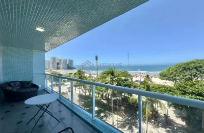 Apartamento frente mar com varanda na praia das pitangueira, guaruja | hexus