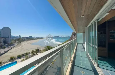 Apartamento frente mar, varanda, lazer, praia das pitangueiras, guaruja | hexus