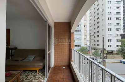 Apartamento com varanda a duas quadras da praia das pitangueiras, guarujá-sp - 1 quarto, 1 vaga | h