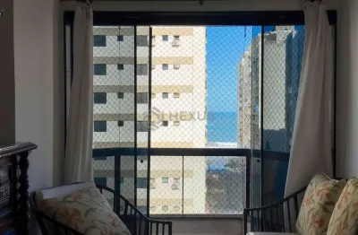 Apartamento com varanda, vista mar, 2 quadras da praia das pitangueiras, guaruja | hexus inteligênc