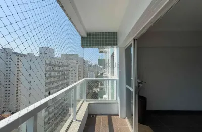 Apartamento com varanda vista livre na quadra mar da praia das pitangueiras, guaruja | hexus