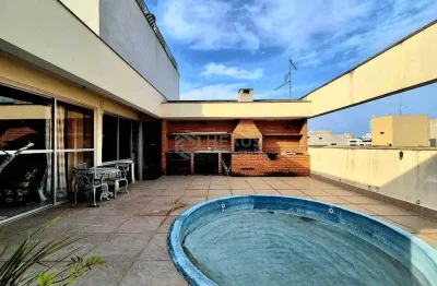 Cobertura com piscina, churrasqueira, vista mar e lazer na praia das pitangueiras, guaruja | hexus