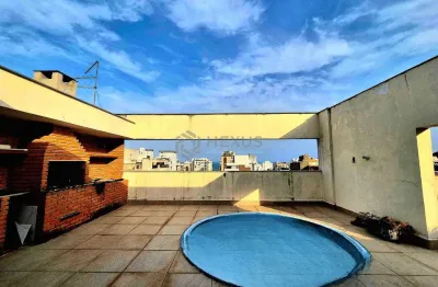 Cobertura com piscina, churrasqueira, vista mar e lazer na praia das pitangueiras, guaruja | hexus