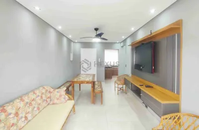 Apartamento com varanda, reformado, mobiliado, uma quadra da praia das asturias, guaruja | hexus