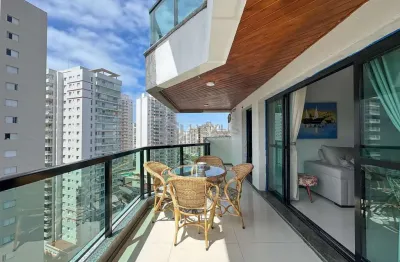 Apartamento reformado com varanda e lazer na praia das asturias, guaruja