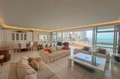 Apartamento frente mar com varanda na praia das pitangueiras, guaruja