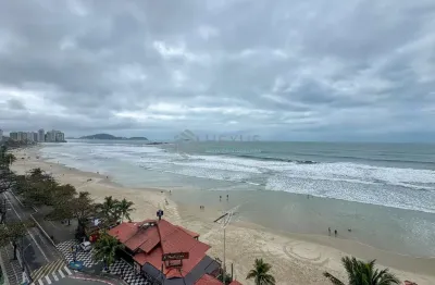 Apartamento frente mar com varanda na praia das pitangueiras, guaruja