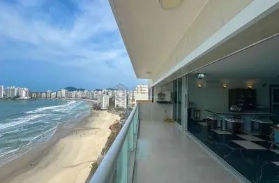 Apartamento na praia das pitangueiras frente mar com varanda, hexus.