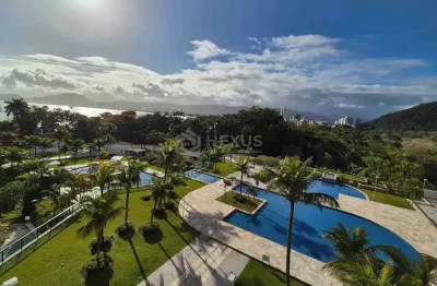 Apartamento frente mar com lazer de clube, varanda gourmet e vaga náutica na praia da enseada, guar