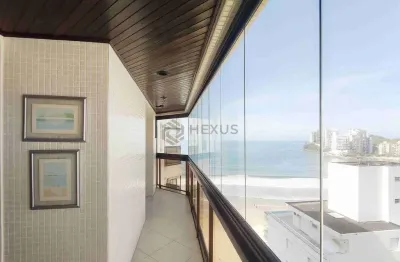 Apartamento reformado com varanda e lazer na beira mar da praia das asturias, guaruja