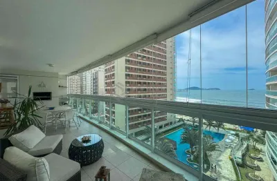Apartamento frente mar com varanda gourmet, lazer e vista mar, asturias, guaruja