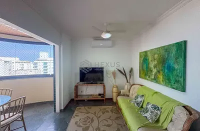 Apartamento com varanda, lazer e vista mar na quadra mar da praia das pitangueiras, guaruja