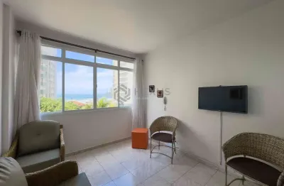 Apartamento com vista mar na quadra mar da praia das pitangueiras, guaruja