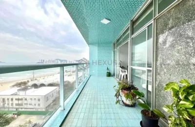 Apartamento frente mar com varanda e vista mar na praia das pitangueiras, guaruja