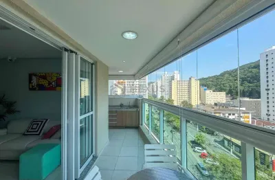 Apartamento com varanda gourmet a lazer na praia das pitangueiras, guaruja