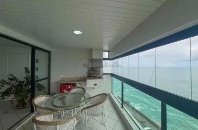 Apartamento frente mar com varanda gourmet, lazer e vista mar, praia das pitangueiras, guaruja