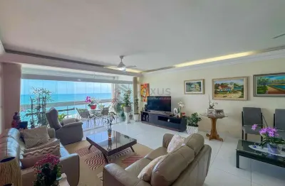 Apartamento frente mar com varanda na praia das pitangueiras, guaruja