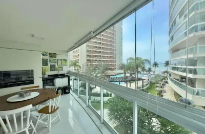 Apartamento frente mar com varanda gourmet, lazer e vista mar, asturias, guaruja