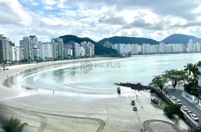 Apartamento frente mar reformado com varanda e lazer na praia das asturias, guaruja