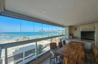 Apartamento frente mar, reformado, varanda gourmet, lazer, praia das pitangueiras, guaruja