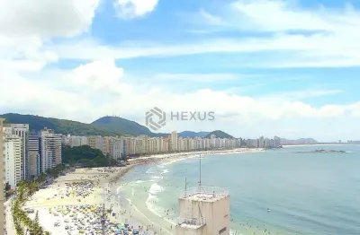 Apartamento beira mar com lazer, varanda e vista mar na praia das asturias, guaruja