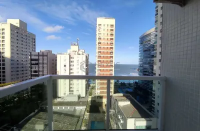 Apartamento reformado com varanda e vista mar a uma quadra da praia das asturias, guaruja