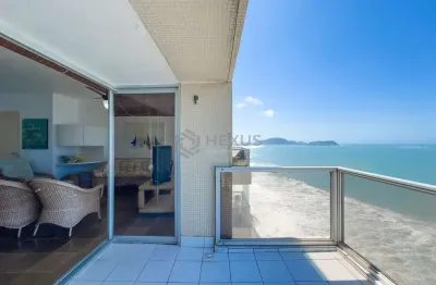 Apartamento frente mar com varanda para locação, pitangueiras, guarujá, sp