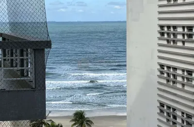 Apartamento com vista mar na quadra-mar da praia das pitangueiras, guaruja