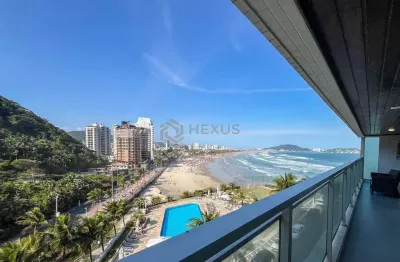 Apartamento frente mar, reformado com varanda, vista mar e lazer, pitangueiras, guaruja
