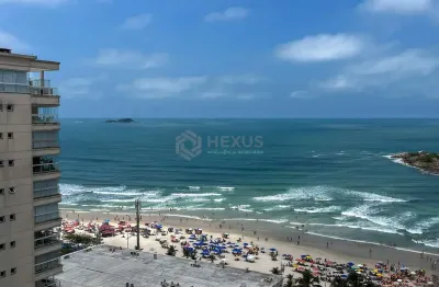 Apartamento com vista mar na quadra mar da praia das pitangueiras, guaruja