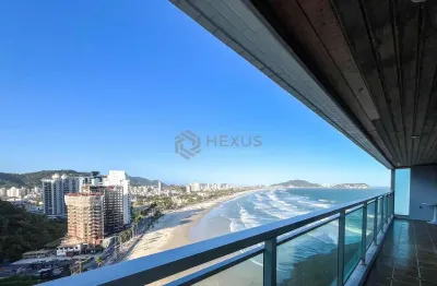 Apartamento frente mar com varanda, vista mar e lazer na praia das pitangueiras, guaruja