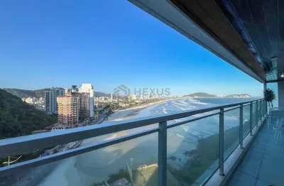 Apartamento frente mar com varanda, vista mar e lazer na praia das pitangueiras, guaruja