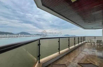 Apartamento frente mar com varanda gourmet, lazer e vista mar na praia das asturias, guaruja