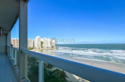 Apartamento frente mar com varanda e vista mar na praia das pitangueiras, guaruja