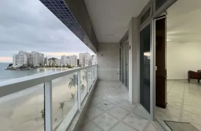 Apartamento frente mar com varanda para locação na praia das asturias, guaruja