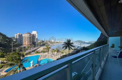 Apartamento frente mar com varanda e lazer de clube, pitangueiras, guaruja