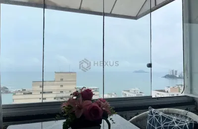 Apartamento com vista mar e lazer a uma quadra da praia das pitangueiras, guaruja