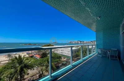 Apartamento frente mar com varanda na praia das pitangueiras, guaruja