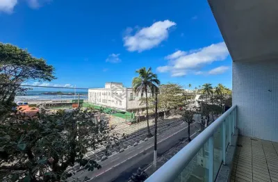 Apartamento frente mar com varanda vista mar e lazer na Praia das Pitangueiras, Guaruja