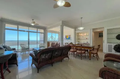 Apartamento frente mar com varanda na praia das pitangueiras, guaruja