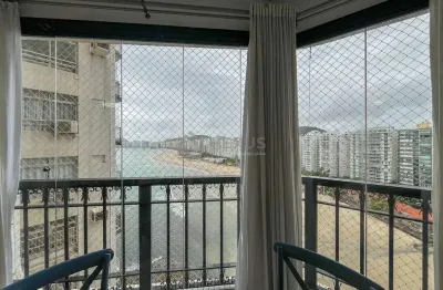 Apartamento frente mar com varanda e vista mar na praia das pitangueiras, guaruja