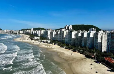 Apartamento frente mar com varanda e vista mar na praia das pitangueiras, guaruja