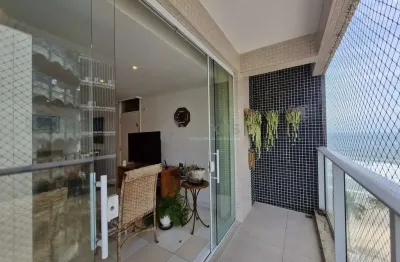 Apartamento com varanda e vista mar na beira mar da praia das asturias, guaruja